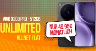 vivo X300 Pro mit Vertrag - 512GB für einmalig 409 Euro mit Telekom unlimited Allnet Flat und 150 Euro Wechselbonus nur 49.95 Euro monatlich