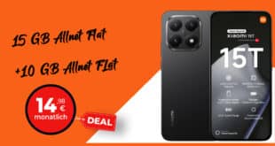Xiaomi 15T für einmalig 29 Euro mit 15GB Allnet Flat & 10GB Allnet Flat nur 14.98 Euro monatlich