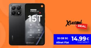 Xiaomi 15T für einmalig 69 Euro mit 35GB Allnet Flat und 30 Euro Wechselbonus nur 14.99 Euro monatlich