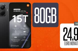 Xiaomi 15T Pro & Xiaomi 120W HyperCharge für einmalig 99 Euro mit 80GB Allnet Flat nur 24.99 Euro monatlich