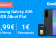 Samsung Galaxy A36 mit 50GB Allnet Flat und 150 Euro Wechselbonus nur 14.99 Euro monatlich