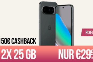 Google Pixel 10 mit 2x 25GB Allnet Flat und 150 Euro Cashback nur 29.99 Euro monatlich