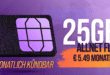monatlich kündbar - 25GB Allnet Flat nur 5.49 Euro monatlich