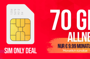Im Vodafone 5G Netz bis zu 150 Mbit/s und monatlich kündbar – 70GB Allnet Flatrate nur 9.99 Euro monatlich