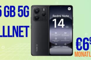 Xiaomi Redmi Note 14 5G 256GB für einmalig 29 Euro mit 15GB Allnet Flat nur 6.99 Euro monatlich