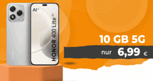 Honor 400 lite 256GB für einmalig 49 Euro mit 10GB Allnet Flat nur 6.99 Euro monatlich