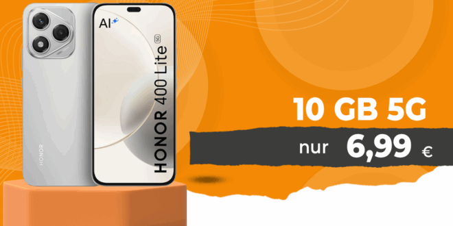 Honor 400 lite 256GB für einmalig 49 Euro mit 10GB Allnet Flat nur 6.99 Euro monatlich
