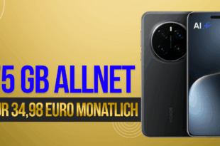 Honor Magic 7 Pro für einmalig 29 Euro mit 75 GB Allnet Flatrate (+10 GB extra SIM) und 200 Euro Cashback nur 34.98 Euro monatlich