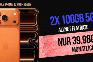 iPhone 17 Pro für einmalig 299 Euro mit 2x 100GB Allnet Flat nur 39.98 Euro monatlich