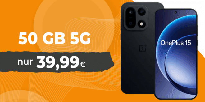 OnePlus 15 256GB für einmalig 99 Euro mit 50GB Allnet Flat und 150 Euro Wechselbonus nur 39.99 Euro monatlich
