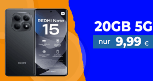 Xiaomi Redmi Note 15 für einmalig 99.95 Euro mit 20GB Allnet Flat nur 9.99 Euro monatlich