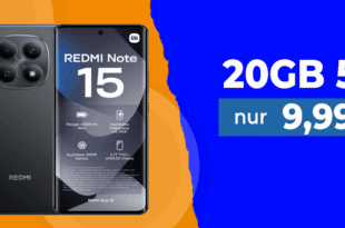Xiaomi Redmi Note 15 für einmalig 99.95 Euro mit 20GB Allnet Flat nur 9.99 Euro monatlich