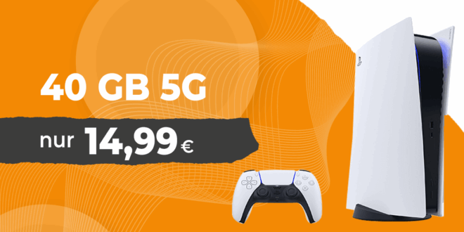 PS5 Sony Playstation 5 Slim Digital Edition für einmalig 99 Euro mit 40GB Allnet Flat nur 14.99 Euro monatlich