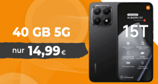 Xiaomi 15T 256GB mit 40GB Allnet Flat nur 14.99 Euro monatlich