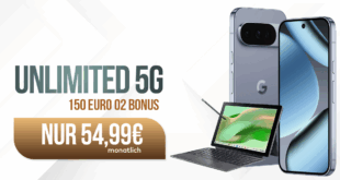 Google Pixel 10 Pro XL & Acer Chromebook Tab 311 für einmalig 99 Euro mit o2 unlimited Allnet Flat und 150 Euro Bonus nur 54.99 Euro monatlich