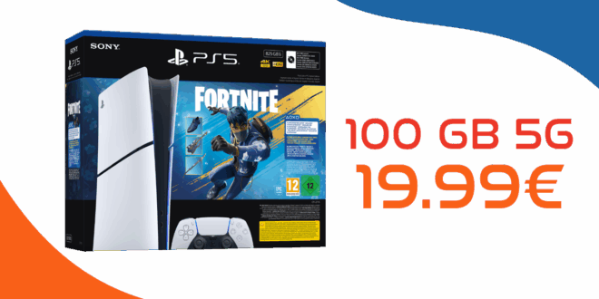 PS5 Slim Digital Edition Fortnite Flowering Chaos Bundle für einmalig 49.95 Euro mit 100GB Allnet Flat nur 19.99 Euro monatlich