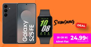 Samsung Galaxy S25 FE & Samsung Galaxy Fit3 mit 20GB Allnet Flat und 50 Euro Wechselbonus nur 24.99 Euro monatlich