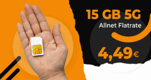 monatlich kündbar - 15GB Allnet Flat nur 4.49 Euro monatlich