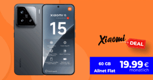 Xiaomi 15 512GB mit 60GB Allnet Flat nur 19.99 Euro monatlich