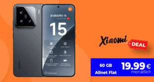 Xiaomi 15 512GB mit 60GB Allnet Flat nur 19.99 Euro monatlich