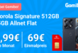 Motorola Signature 512GB für einmalig 69 Euro mit 45GB Allnet Flat und 100 Euro Wechselbonus nur 34.99 Euro monatlich