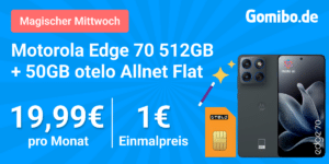 Motorola Edge 70 512GB & Zubehörpaket (Buds, Watch, Tag, Ladegerät) für einmalig 1 Euro mit 50GB Allnet Flat nur 19.99 Euro monatlich