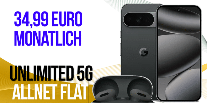 Google Pixel 10 Pro & Pixel Buds 2A & Pixelsnap - Ladegerät für einmalig 49 Euro mit o2 unlimited Allnet Flat on demand nur 34.99 Euro monatlich