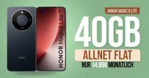 Honor Magic 8 Lite 256GB mit Vertrag – einmalig 29 Euro mit 40GB Allnet Flatrate nur 14.99 Euro monatlich
