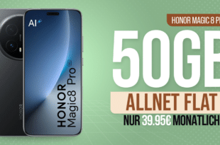 Honor Magic 8 Pro für einmalig 129 Euro mit 50GB Allnet Flat und 50 Euro Wechselbonus nur 39.95 Euro monatlich