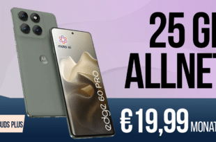 Motorola Edge 60 Pro 512GB & Moto Buds Plus mit 25GB Allnet Flat nur 19 Euro monatlich