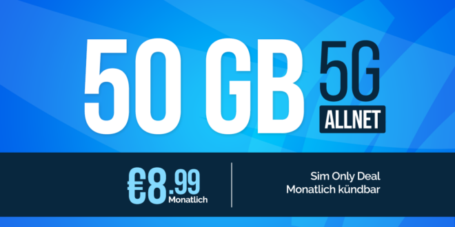 monatlich kündbar - 50GB Allnet Flat nur 8.99 Euro monatlich + 10€ BestChoice-Gutschein