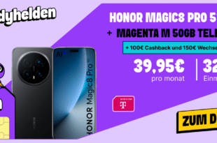 Honor Magic8 Pro für einmalig 329 Euro mit 50GB Allnet Flat und 150 Euro Wechselbonus und 100 Euro Cashback nur 39.95 Euro monatlich