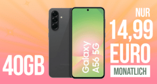 Samsung Galaxy A56 256GB für einmalig 69.99 Euro mit 40GB Allnet Flat nur 14.99 Euro monatlich