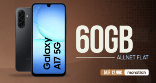 Samsung Galaxy A17 128GB mit 60GB Allnet Flat und 40 Euro Wechselbonus nur 12.99 Euro monatlich