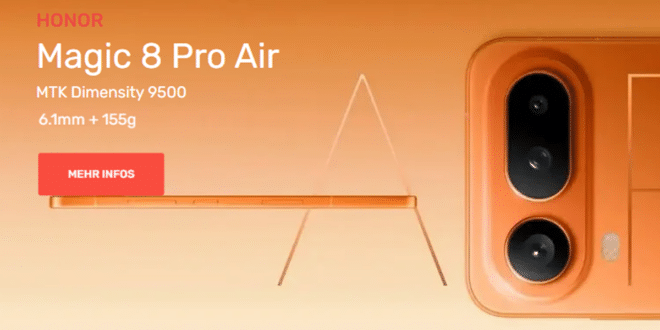 Honor Magic 8 Pro Air als Import: Ultraleichtes Flagship jetzt erhältlich