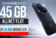 Honor Magic8 Pro 512GB mit Vertrag - einmalig 189 Euro mit 45GB Allnet Flat und 100 Euro Wechselbonus nur 34.99 Euro monatlich