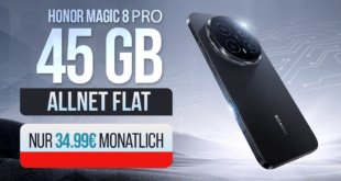 Honor Magic8 Pro 512GB mit Vertrag - einmalig 189 Euro mit 45GB Allnet Flat und 100 Euro Wechselbonus nur 34.99 Euro monatlich