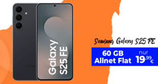 Samsung Galaxy S25 FE für einmalig 39 Euro mit 60GB Allnet Flat nur 19.99 Euro monatlich
