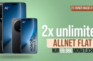 2x Honor Magic 8 Pro für einmalig 459 Euro mit 2x o2 unlimited Allnet Flat für 59.98 Euro monatlich