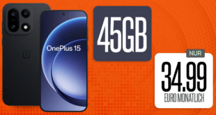 OnePlus 15 256GB für einmalig 169 Euro mit 45GB Allnet Flat und 100 Euro Wechselbonus nur 34.99 Euro monatlich