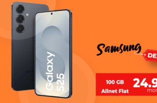 Samsung Galaxy S25 256GB für einmalig 179.95 Euro mit 100GB Allnet Flat nur 24.99 Euro monatlich