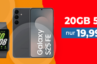 Samsung Galaxy S25 FE 128GB & Samsung Galaxy Fit3 für einmalig 49 Euro mit 20GB Allnet Flat und 50 Euro Wechselbonus nur 19.99 Euro monatlich