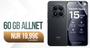 Xiaomi Redmi Note 15 Pro+ 5G 256GB mit 60GB Allnet Flat nur 19.99 Euro monatlich