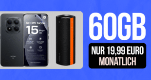 Xiaomi Redmi Note 15 Pro+ (Plus Version) & Xiaomi Sound Party Box mit 60GB Allnet Flat nur 19.99 Euro monatlich