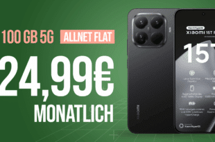 Xiaomi 15T Pro für einmalig 79 Euro mit 100GB Allnet Flat nur 24.99 Euro monatlich