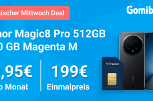 Honor Magic8 Pro für einmalig 199 Euro mit 50GB Allnet Flat und 150 Euro Wechselbonus und 100 Euro Cashback nur 39.95 Euro monatlich