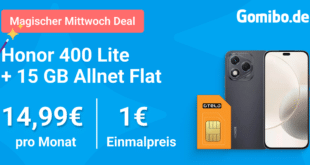 Honor 400 Lite 256GB mit 15GB Allnet Flat nur 14.99 Euro monatlich