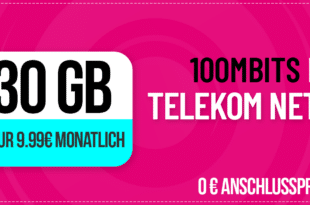 30GB Allnet Flat im Telekom Netz nur 9.99 Euro monatlich
