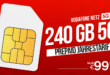 Vodafone CallYa Prepaid Jahrestarife - 40 GB für 49.99€ /Jahr - 240 GB für 99.99€ /Jahr