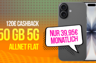 iPhone 17 für einmalig 159 Euro mit 50GB Allnet Flat und 120 Euro Cashback nur 39.95 Euro monatlich